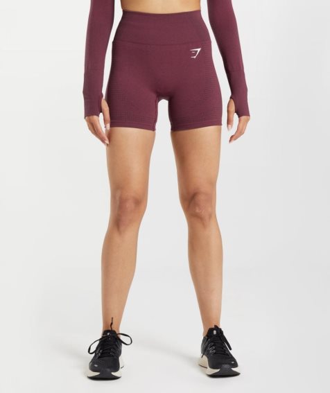 Women's Gymshark Vital Seamless 2.0 Shorts Burgundy | NZ 2VNZUJ